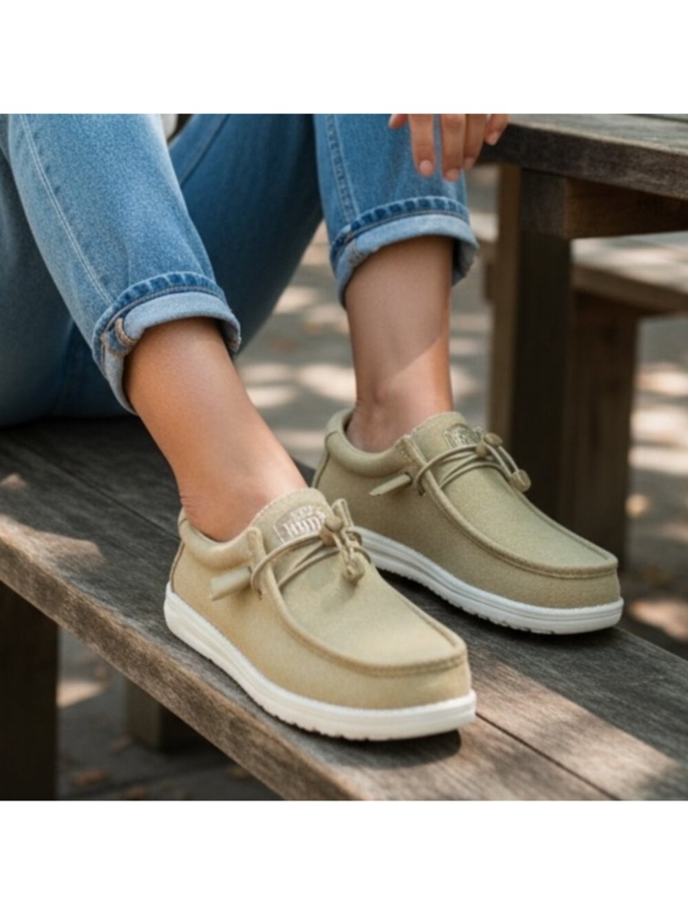 Hey Dude Wally Canvas Classic Chestnut Slip-On Shoes - Unisex Size L 10 / M 8